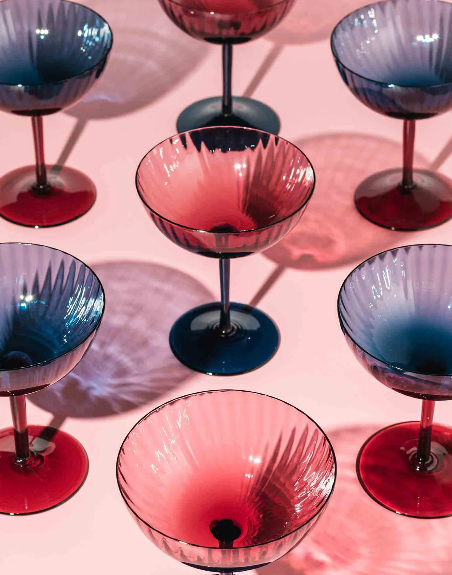 Champagne Coupe Set of 4Mixed in Glass