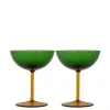 Champagne Coupe Set of 2Verde in Glass