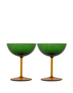 Champagne Coupe Set of 2Verde in Glass