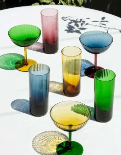 Champagne Coupe Set of 2Verde in Glass