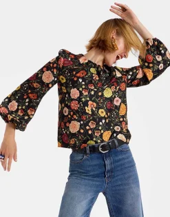 Charming TopBotticelli Black in Silk Twill