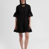 Choux DressSolid Black in Cotton Poplin
