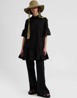 Choux DressSolid Black in Cotton Poplin