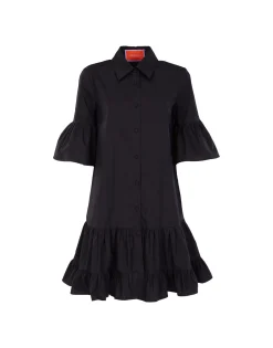 Choux DressSolid Black in Cotton Poplin