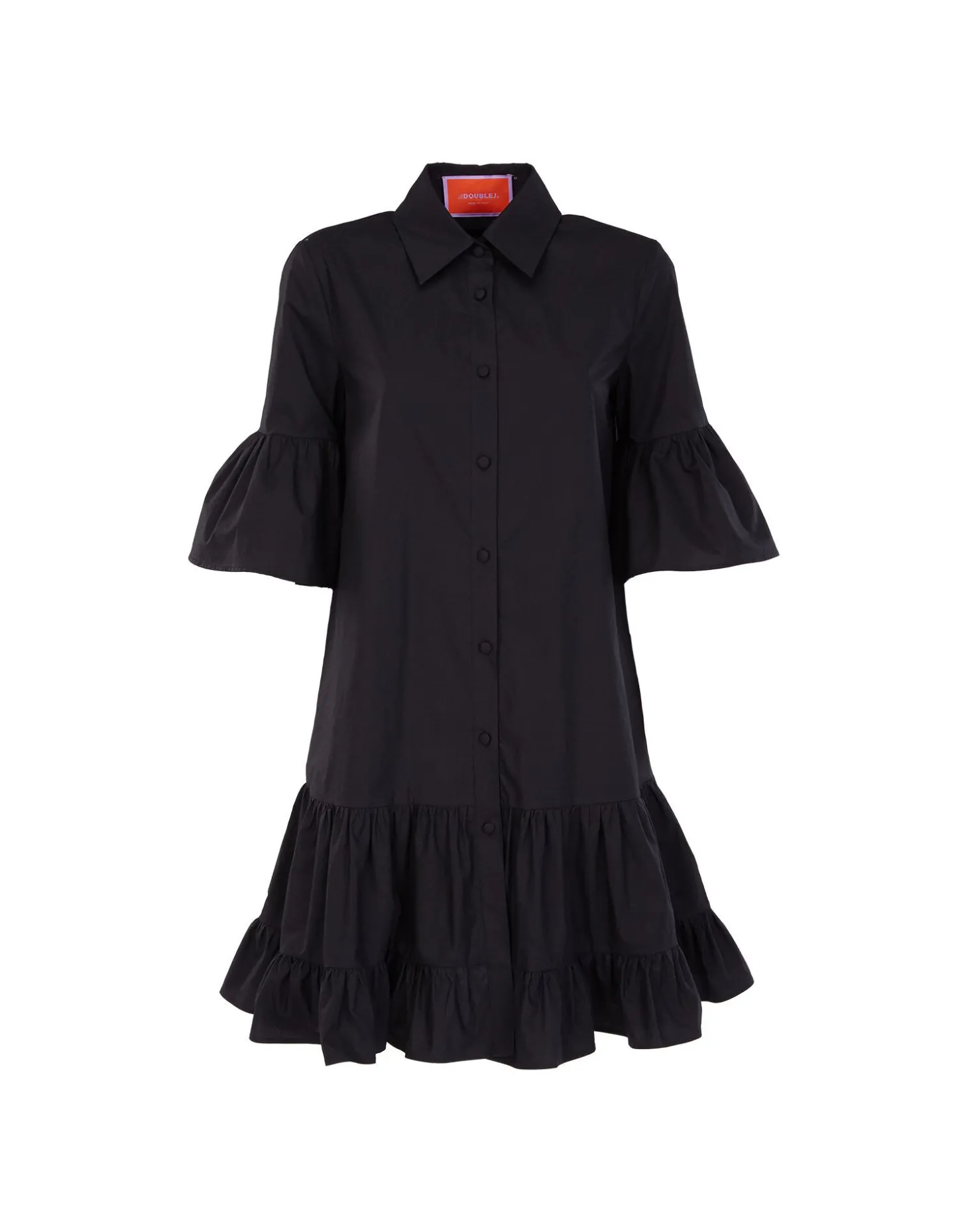 Choux DressSolid Black in Cotton Poplin