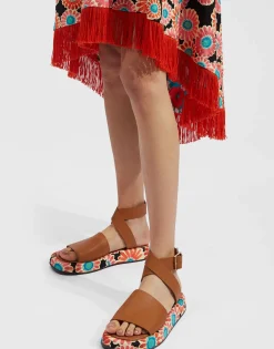 Chunky SandalsCrazy Daisy Black in Twill