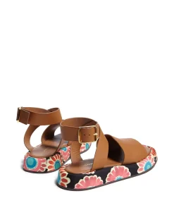 Chunky SandalsCrazy Daisy Black in Twill