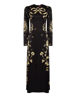 Clingy Swing DressBoboli Plac&eacute;e Black in Stretch Satin