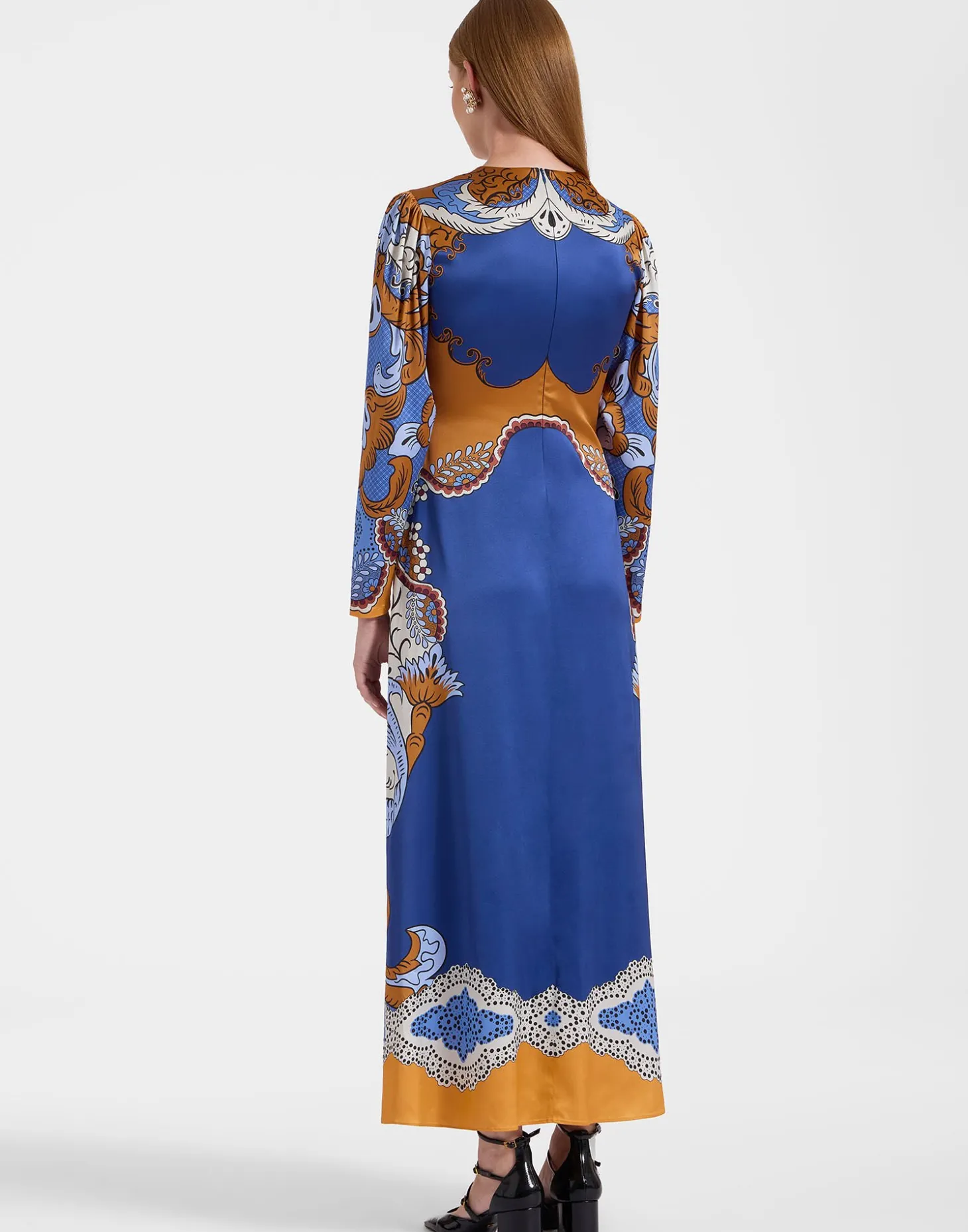 Clingy Swing DressPortal Placée Light Blue in Stretch Satin