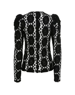 Clingy TopSolid Black in Stretch Lace