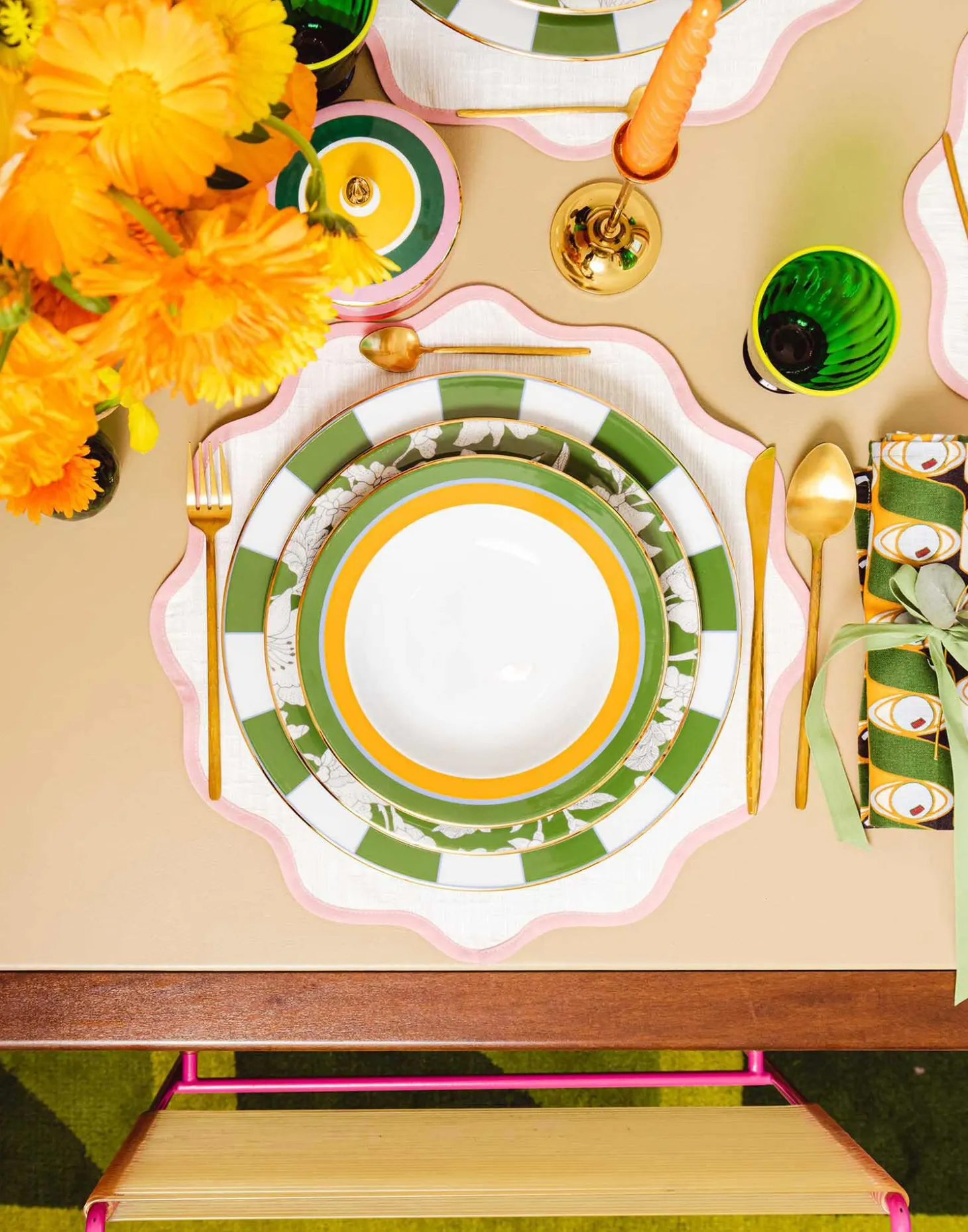 Cloud Placemat Set of 2Pink in Cotton