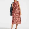 Column DressGrove Kaki/Pink in Jacquard