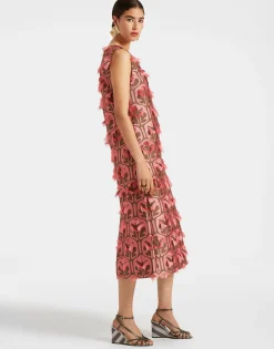 Column DressGrove Kaki/Pink in Jacquard