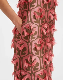 Column DressGrove Kaki/Pink in Jacquard