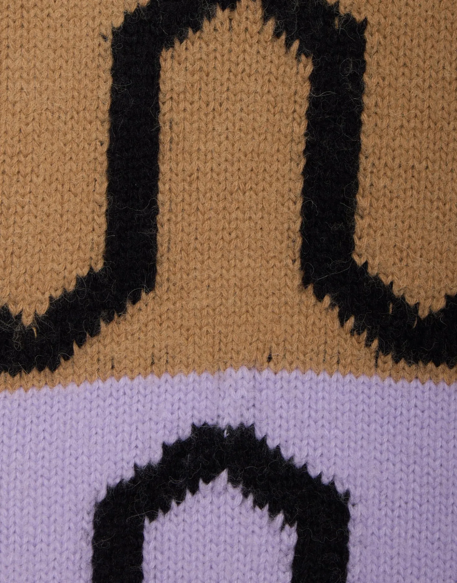 Comber TurtleneckCamel & Lilac in Wool