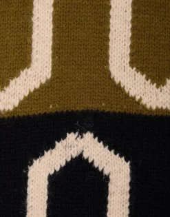 Comber TurtleneckGreen & Black in Wool