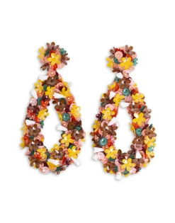 Confetti Hoop EarringsSolid Pink in Macro Flower