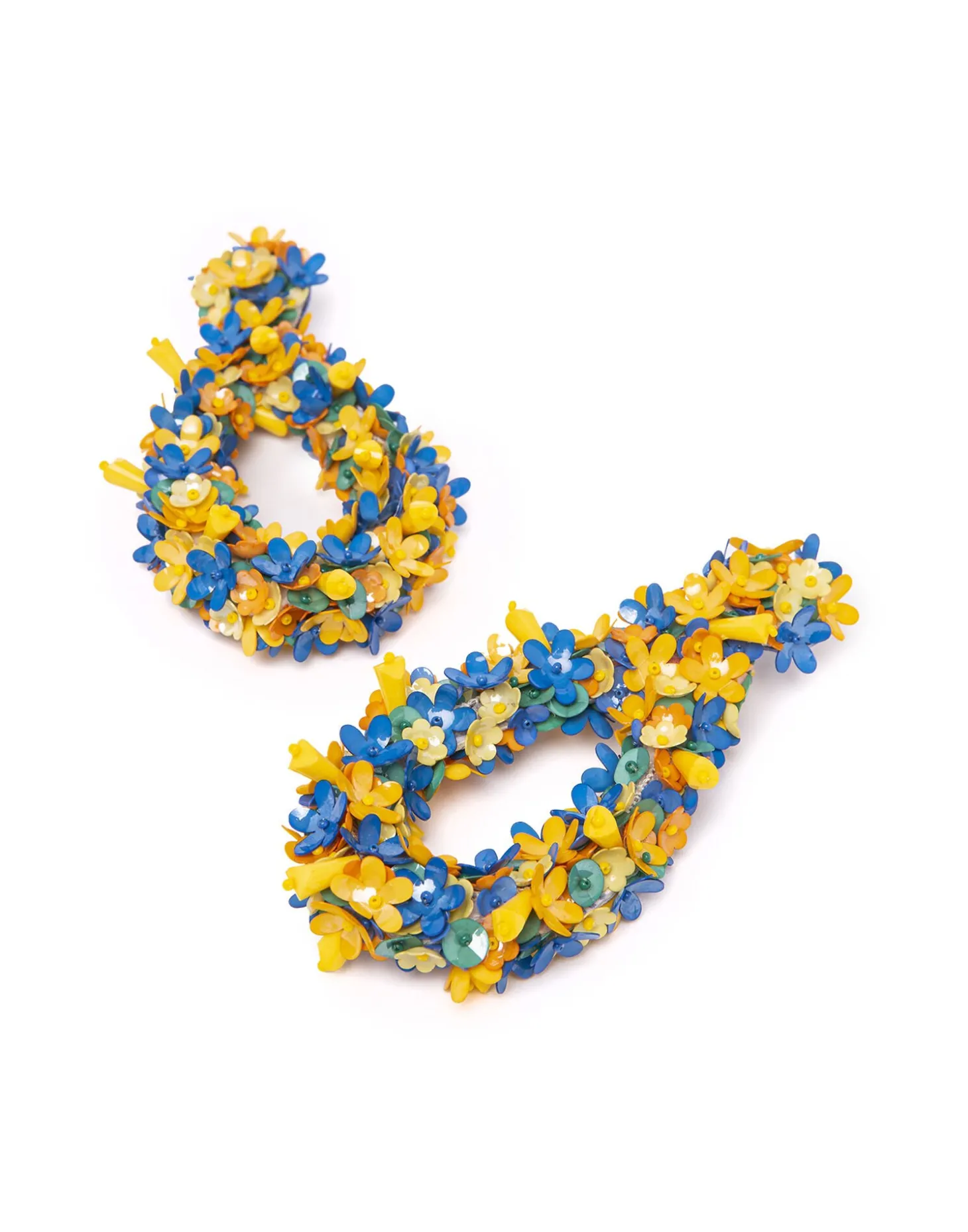 Confetti Hoop EarringsSolid Yellow in Macro Flower