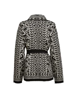 Cozy CardiganBlack / White in Merino Wool