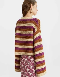 Crop SweaterMulticolor Ivory in Cable Chain