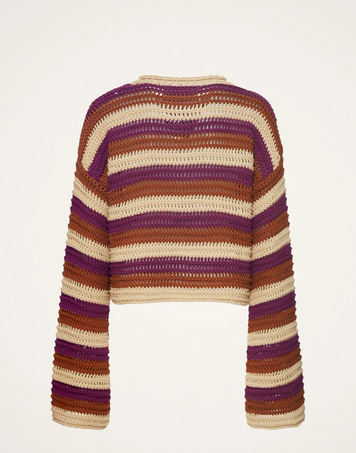 Crop SweaterMulticolor Ivory in Cable Chain