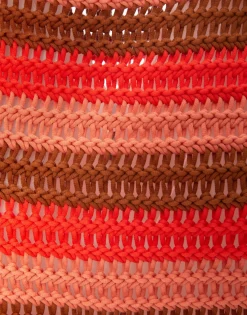 Crop SweaterMulticolor Red in Cable Chain