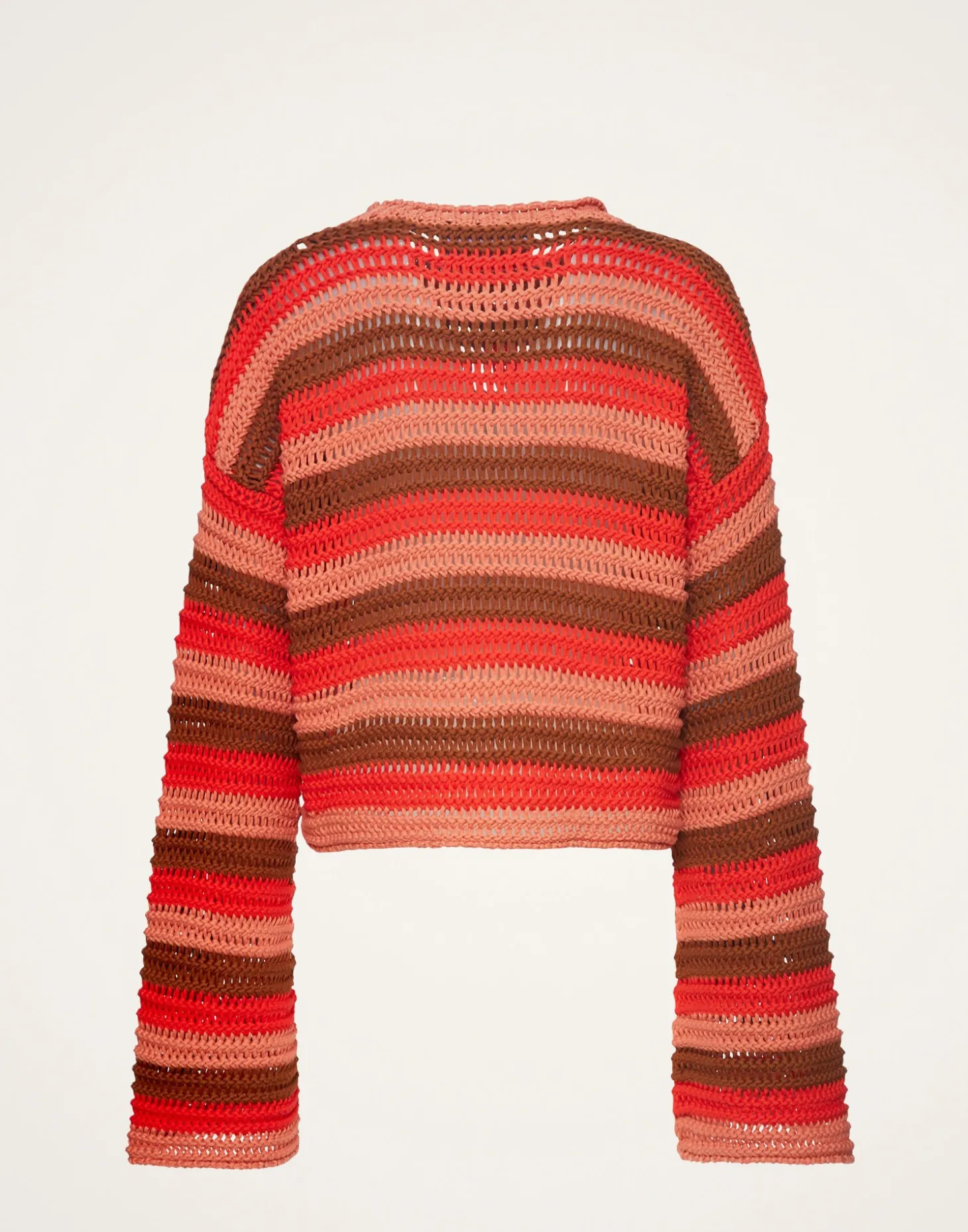 Crop SweaterMulticolor Red in Cable Chain
