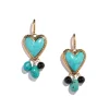 Cuore Piccolo EarringsSolid Acquamarine in Gold Plated Brass