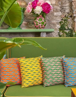 Cushion (45X45)Como Fish Green in Cotton Honan