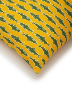 Cushion (45X45)Como Fish Yellow in Cotton Honan