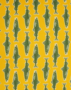 Cushion (45X45)Como Fish Yellow in Cotton Honan