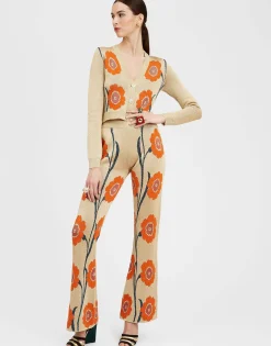 Daisychain Mini CardiganOrange & Gold in Jacquard Lurex