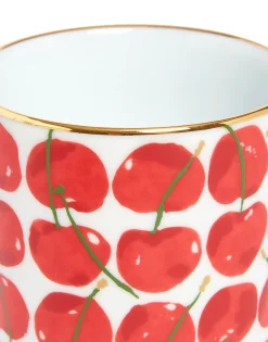 Decorative CupCherries Ivory in Porcelain