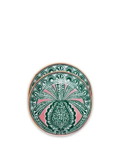 Dessert Plate Set of 2Big Pineapple Fuxia in Porcelain