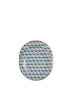 Dessert Plate Set of 2Cubi Blu in Porcelain