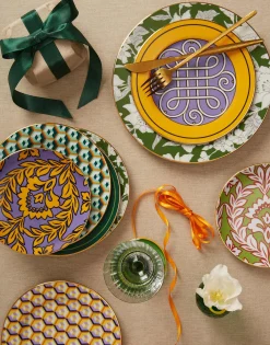 Dessert Plate Set of 2Cubi Giallo in Porcelain