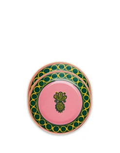 Dessert Plate Set of 2Pineapple Rosa in Porcelain