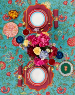 Dessert Plate Set of 2Pineapple Arancio in Porcelain