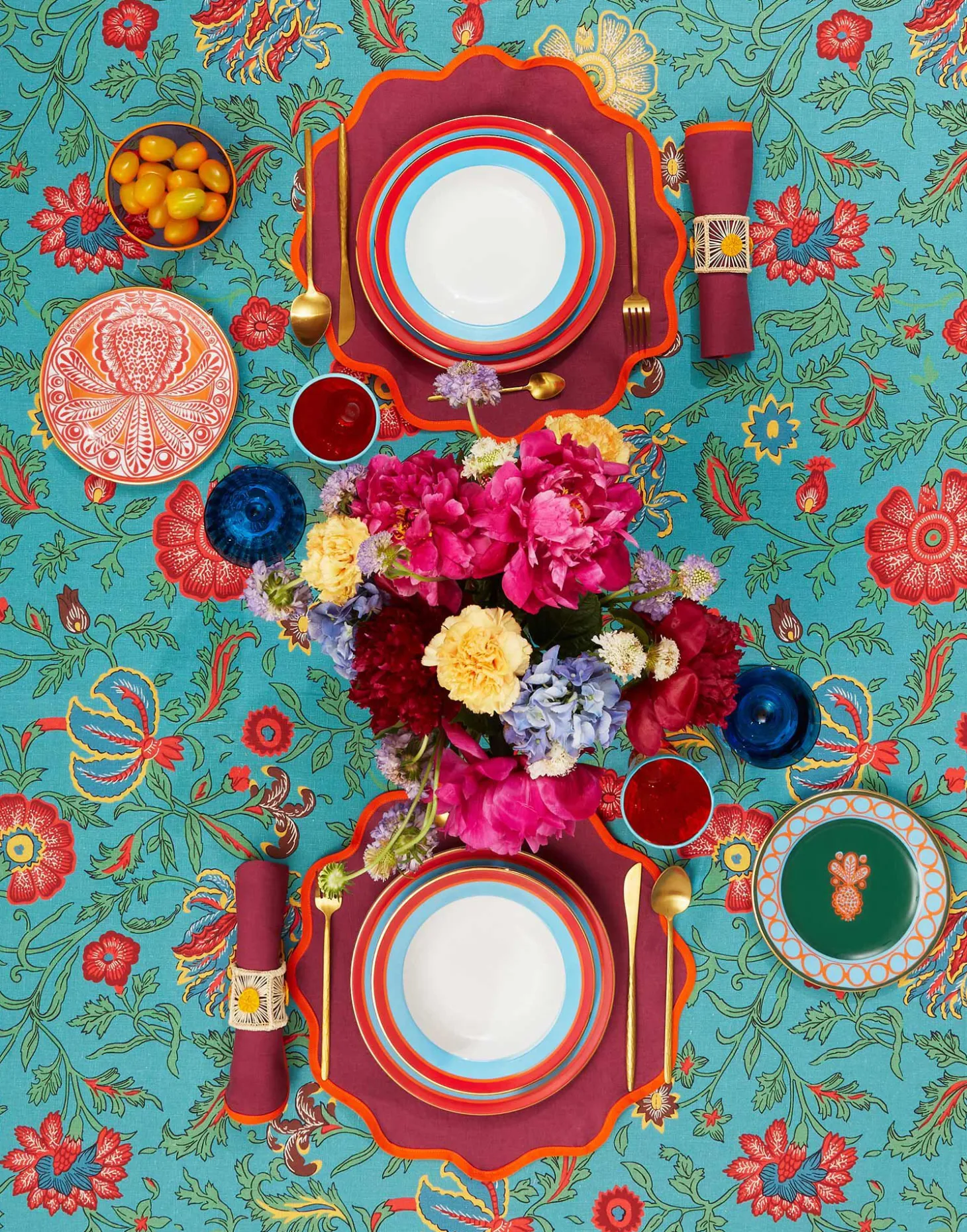 Dessert Plate Set of 2Pineapple Arancio in Porcelain