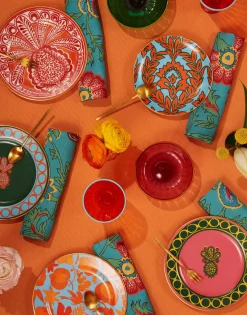 Dessert Plate Set of 2Pineapple Rosa in Porcelain