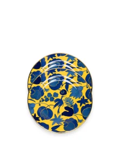 Dessert Plate Set of 2Wildbird Giallo/Blu in Porcelain