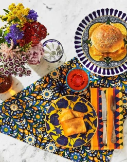 Dessert Plate Set of 2Wildbird Giallo/Blu in Porcelain