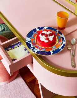 Dessert Plate Set of 2Wildbird Blu/Bianco in Porcelain