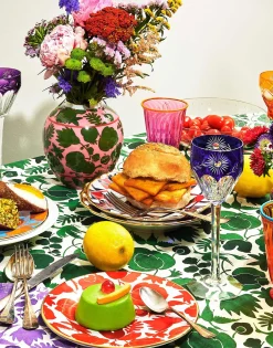 Dessert Plate Set of 2Wildbird Rosso/Bianco in Porcelain