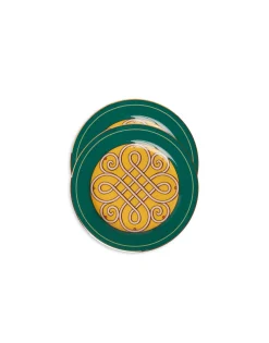 Dessert Plates Set Of 2Cortile Green in Porcelain