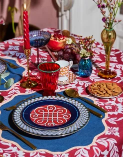 Dessert Plates Set Of 2Cortile Blue in Porcelain