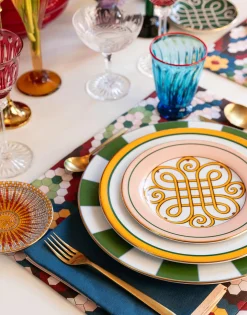 Dessert Plates Set Of 2Cortile Pink in Porcelain