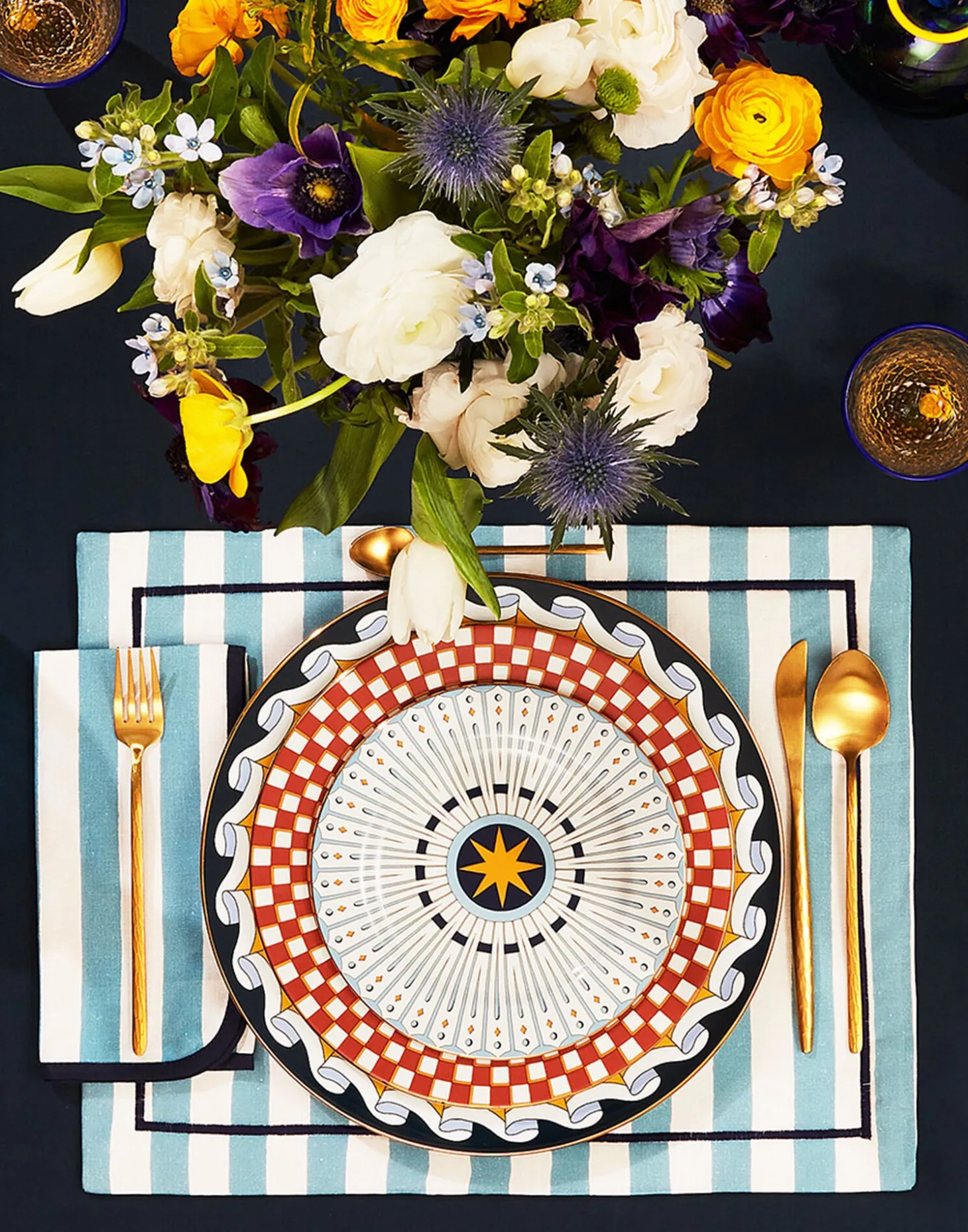 Dessert Plates Set Of 2Feria Sky Blue in Porcelain