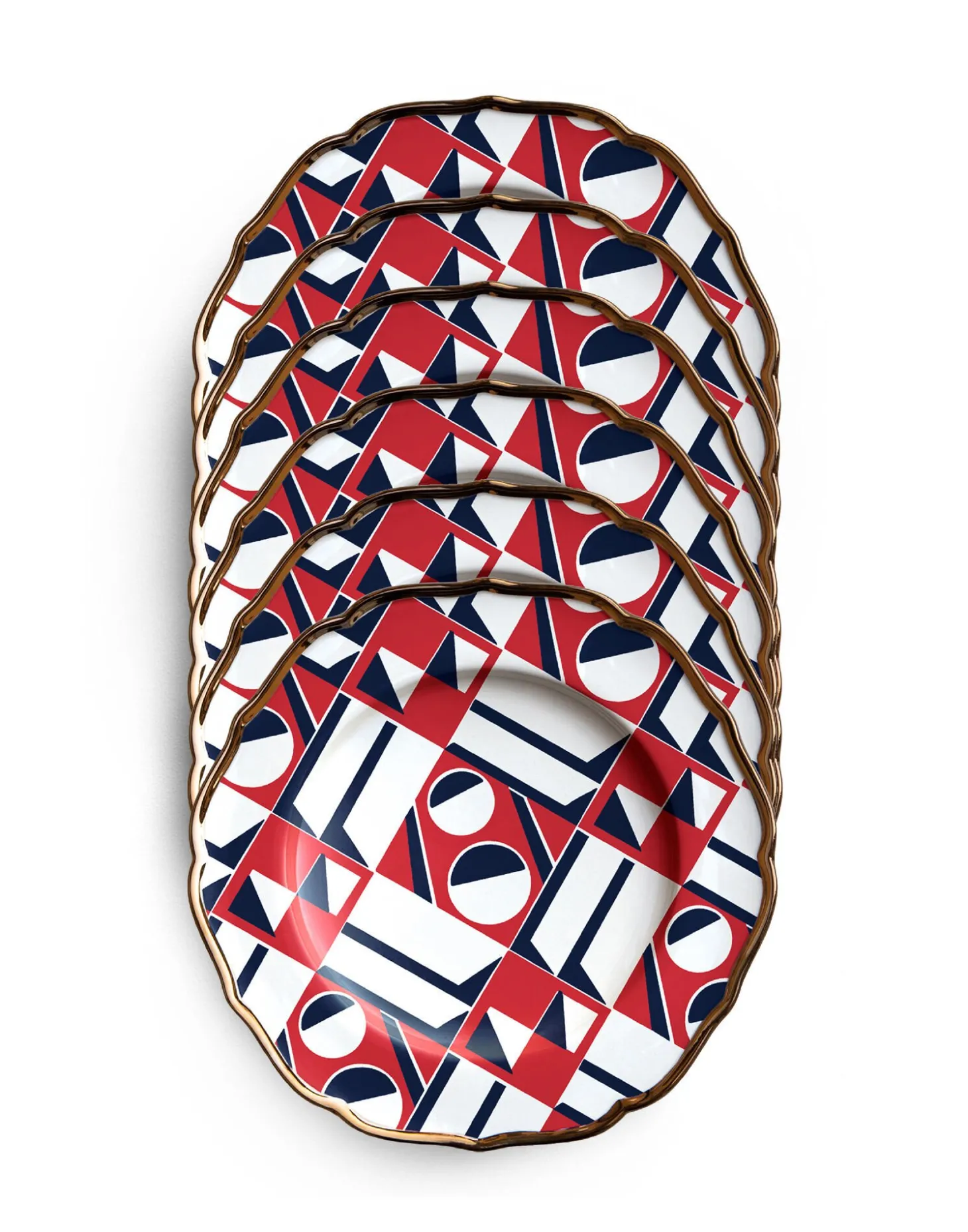 Dessert Plates Set of 6Geometrico in Ceramica