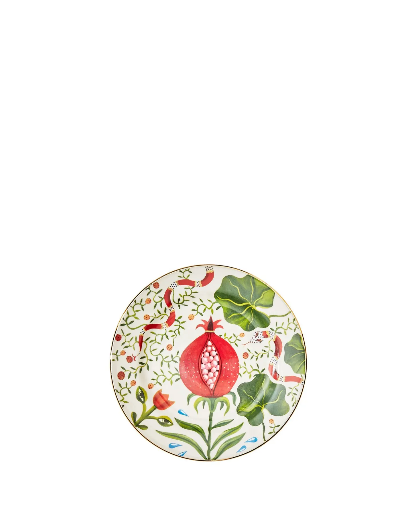 Dessert Plates Set of 2Pomegranate in Porcelain